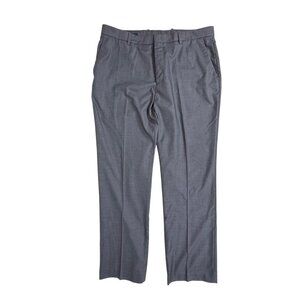 Perry Ellis Men's Flat-Front Dress Pants Straight-Leg Gray 36x32